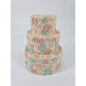 Simply Shabby Chic Cottage Floral Three Tiered Cake Piggy Bank